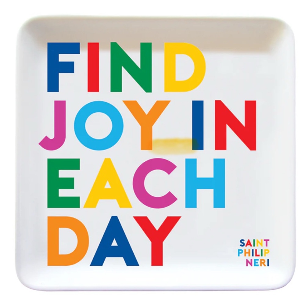 NWT Quotable Trinket Plate “Find Joy in Each Day” - Saint Philip Neri